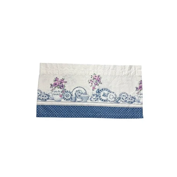 Single Afternoon Tea Valance Home Expressions JC Penney Blue White China Curtain