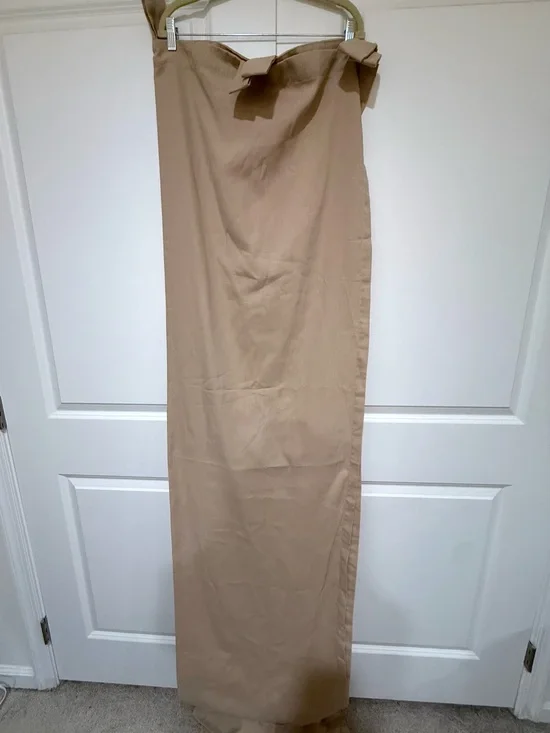 Beige Tab Curtain Panel - Solid Neutral Drapery Set of 2 - 82x40”