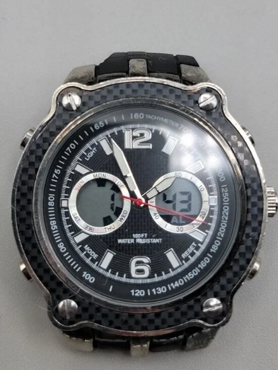 Tachymeter Water Resistant Mens Quartz Watch MDC74565W 47mm Needs A Band