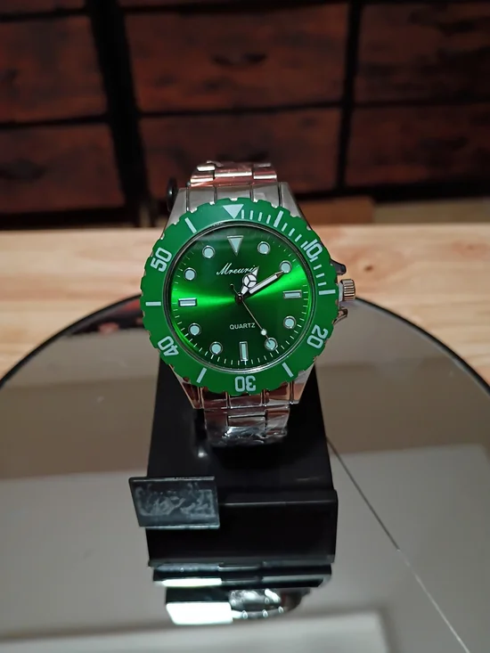 Green Dial Stainless Steel Quartz Watch - Mcewin?