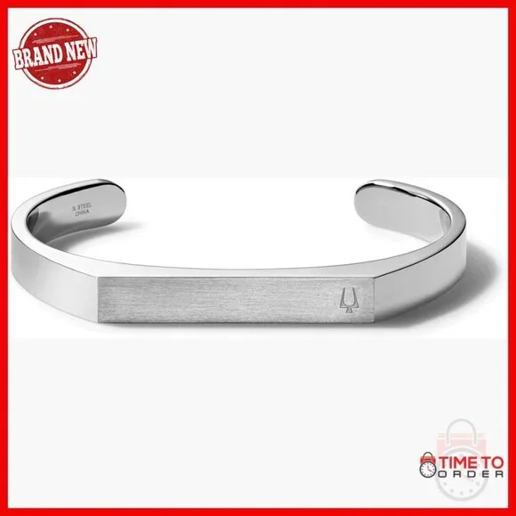 Stainless Steel Cuff Bracelet, Medium Size 7 Inches, Classic Men's Jewelry