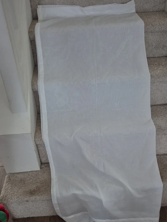 White Semi Sheer Curtain Panel 48