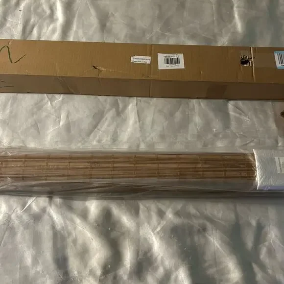 Cordless bamboo roller window blinds 25” by 72”