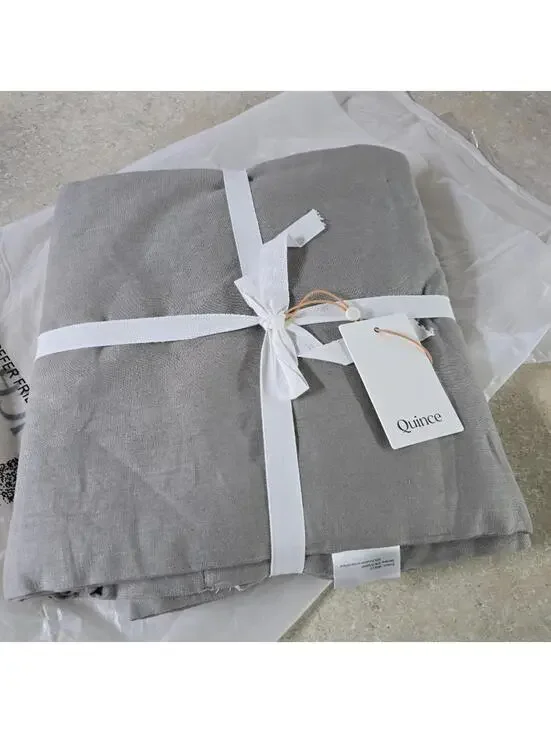 Quince 100% Linen Gray Curtain New