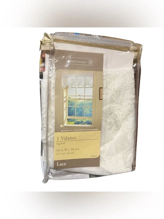 Home Trends Lace Window Valance Eggshell 58” x 18”