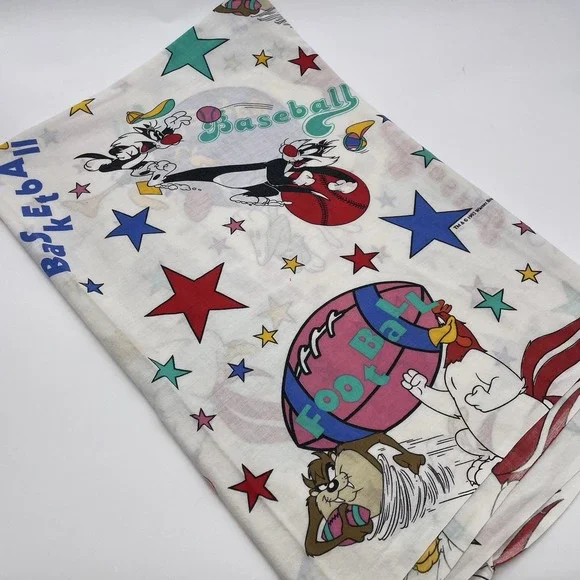 VTG  Bugs Bunny Looney Tunes Warner Bros.1993 SPORTS  FABRIC‎ Curtain 44 