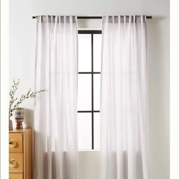 Anthropologie Curt Jazzy Linen Curtain 50” x 108” 1 panel