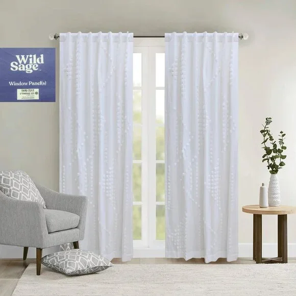 2 new WHITE Wild Sage Tufted Triangle 108
