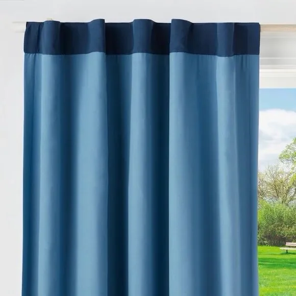 Pillowfort Blue Tonal Blackout Kids Window Curtain Panel 42x84 New