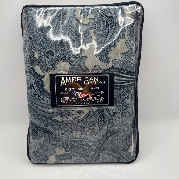 American Living Blue Paisley One Sheer Curtain Panel 52