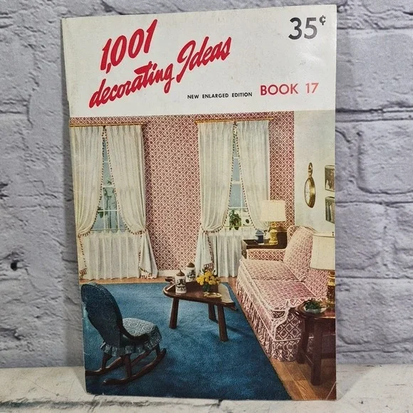 1960 Vintage - 1,001 Decorating Ideas Book 17 Conso Drapery Trimming USA MCM