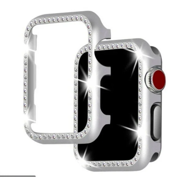 44mm Silver Women's Bling Crystal Diamonds Case For Apple Watch L203