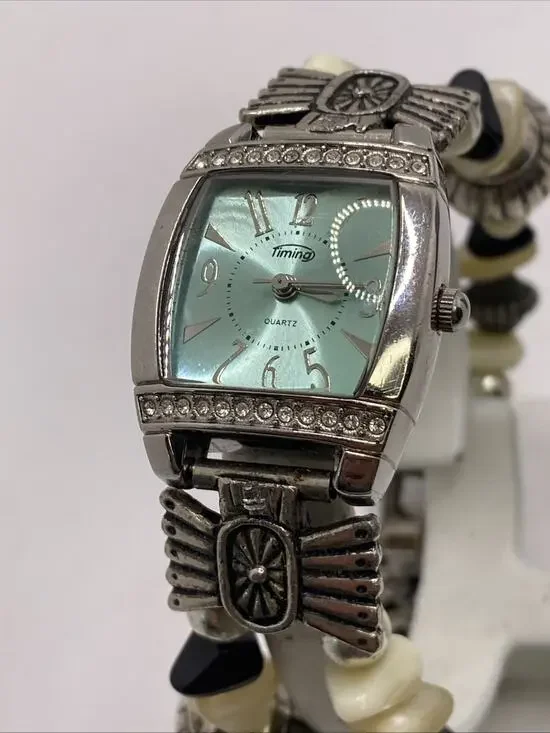Womens Southwest Style Beaded Watch Works New Battery