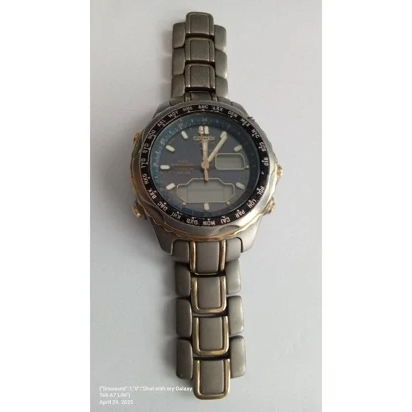 Citizen Alarm Chronograph‎ Titanium WR100 World Time Watch