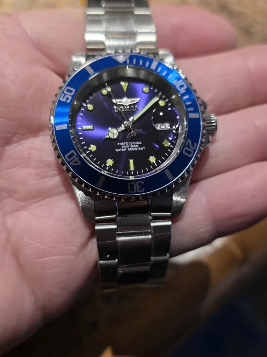 Invicta Blue Dial Stainless Steel Men's Dive Watch