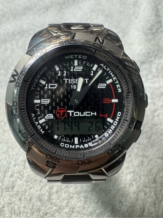 Tissot T-Touch Titanium Watch - Black Dial with Red Accents