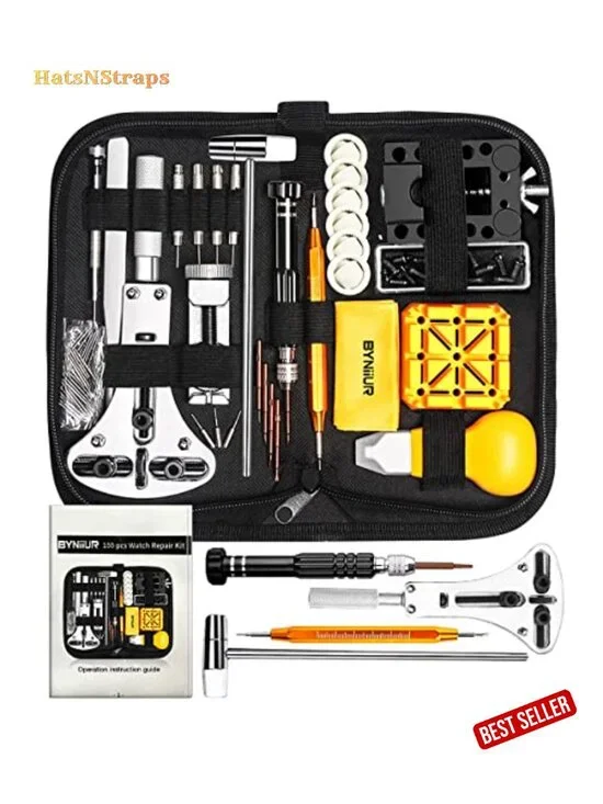 155-Piece Watch Repair Kit – Link Remover, Spring Bar Tool, Case Opener,