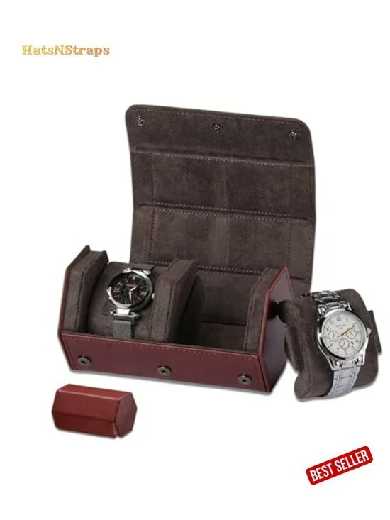Leather Watch Travel Case Portable Organizer Roll for Men Women