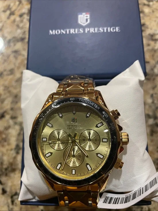 Men's Gold Chronograph Tachymeter Watch