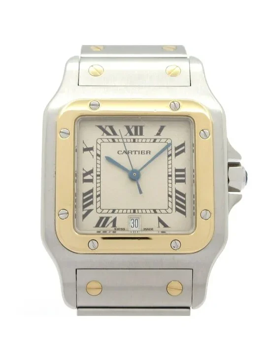 Cartier Watch Santos Galbe LM SS 18k Yellow Gold Vintage