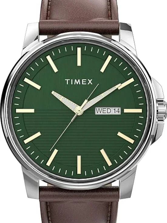 Timex Classics Men's 45 mm Watch Green Stainless Steel TW2V20900