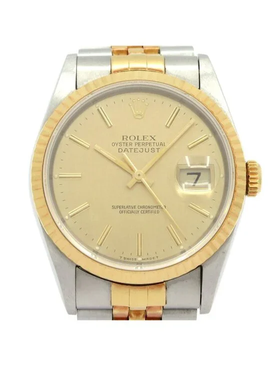 Rolex Watch Datejust 18k Yellow Gold SS Mosaic Dial Jubilee Bracelet Full Frame