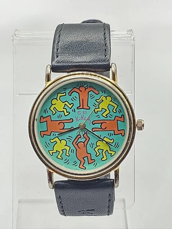 1989 Keith Haring LITO Paris Green Edition Wristwatch Untested