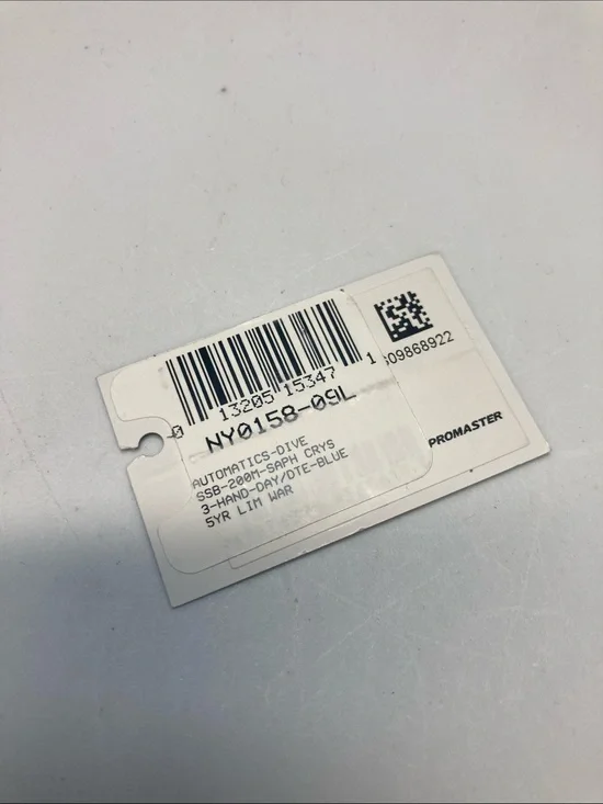 Citizen Promaster Tag - White and Black Barcode Label, NY0158-09L, TAG ONLY