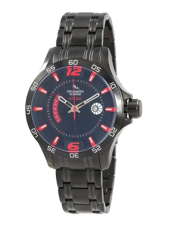 Strumento Marino Hurricane Men’s Diver Watch 300M Black Red - New