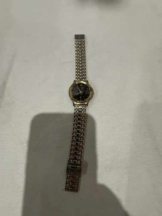 Rayard Quartz Two-Tone Stainless Steel Wrist Watch with Black Dial