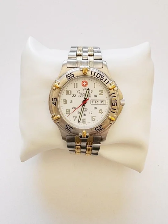 Wenger Swiss Army Two-Tone Stainless Steel Watch Day/Date Water Resist - Works
