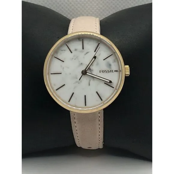 Fossil BQ3491 Women's Leather Analog White Dial Quartz Genuine Wrist Watch OP583