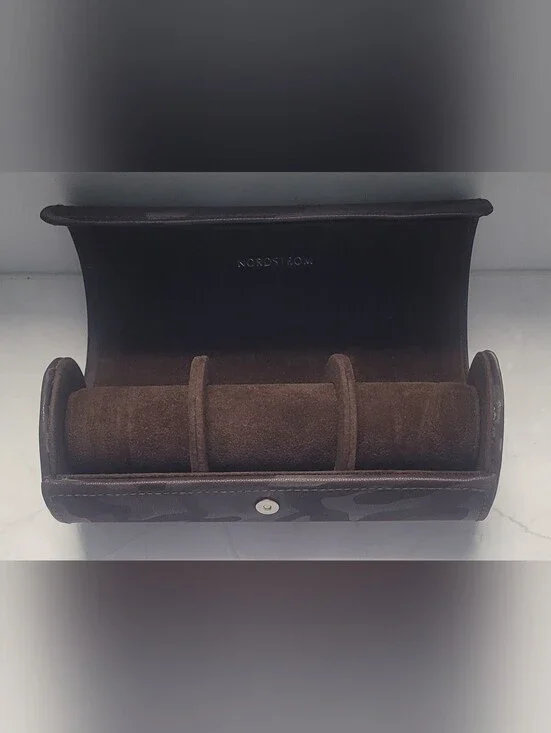 Nordstrom Chocolate Camo  Suede Jewelry Roll