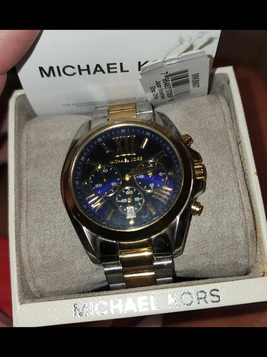 Michael Kors Two-Tone Navy Dial Chronograph Watch