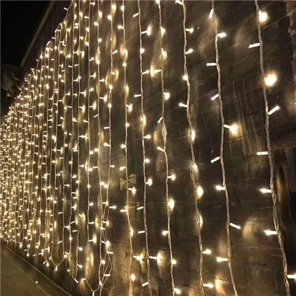 300 LED Curtain String Light 8 Lighting Modes Fairy Twinkle Lights Wedding Party