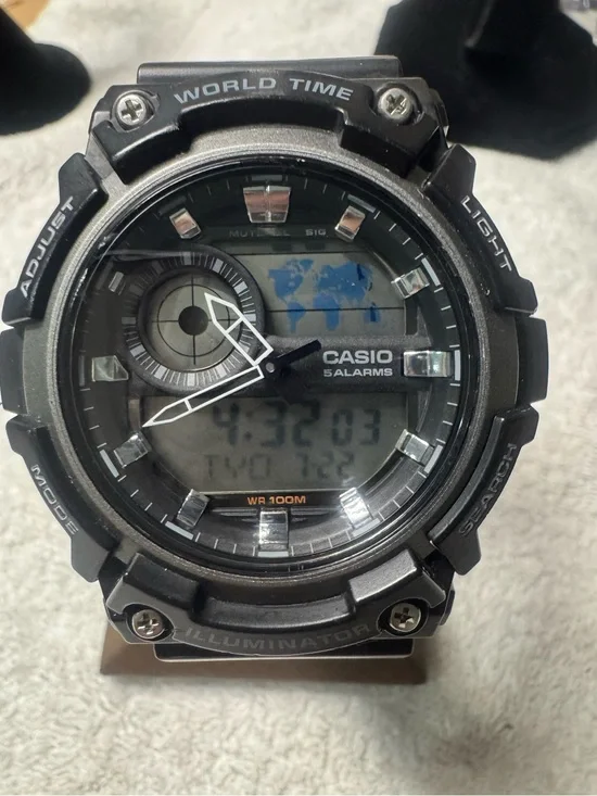 Casio Black Digital-Analog World Time Watch