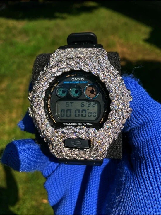 BUSSDOWN Moissanite Custom G Shock Silver Dw6900