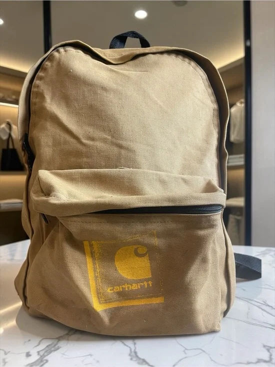 Carhartt Brown Canvas Backpack School Work Laptop Bag Front Pocket