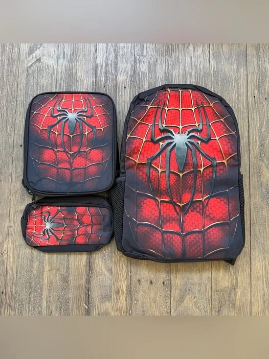 Spider-Man 3pc kids Backpack set New
