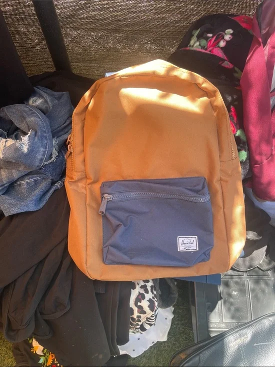 Herschel Supply Company Two-Tone Orange Backpack with Navy Front Pocket