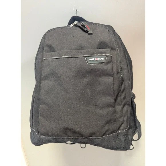 SwissGear Airflow Small Black Backpack Red Lined Laptop School Travel Bag