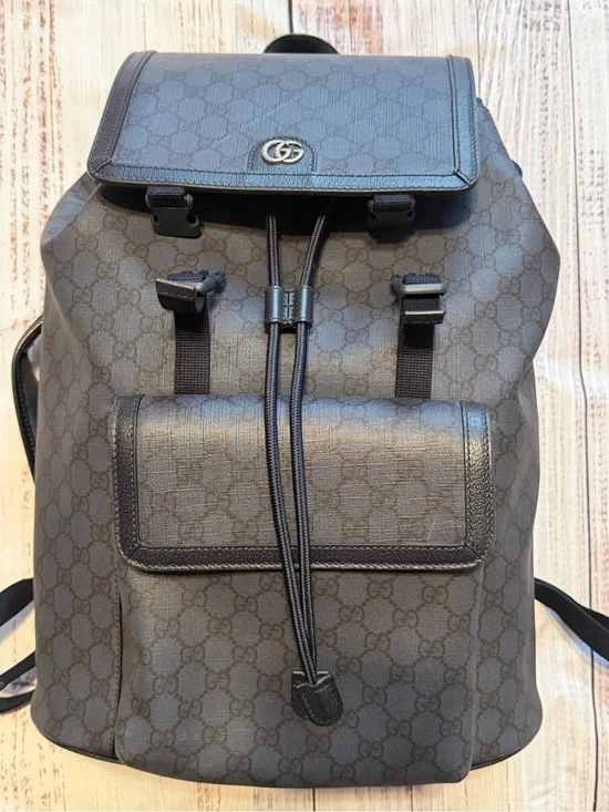 Gucci bag Authentic canvas Backpack Ophidia Large - Navy blue