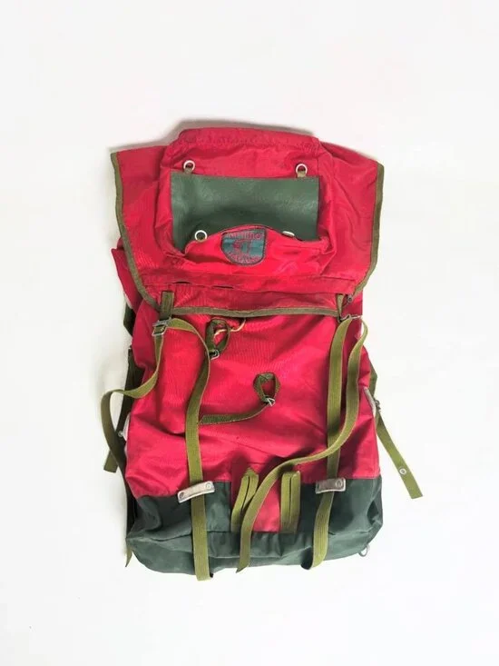 Vintage Red Hiking Backpack