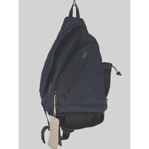 TUDEQU Blue Sling Backpack 8 Pockets‎ Unisex Large TravelAbility USB Port Hiking