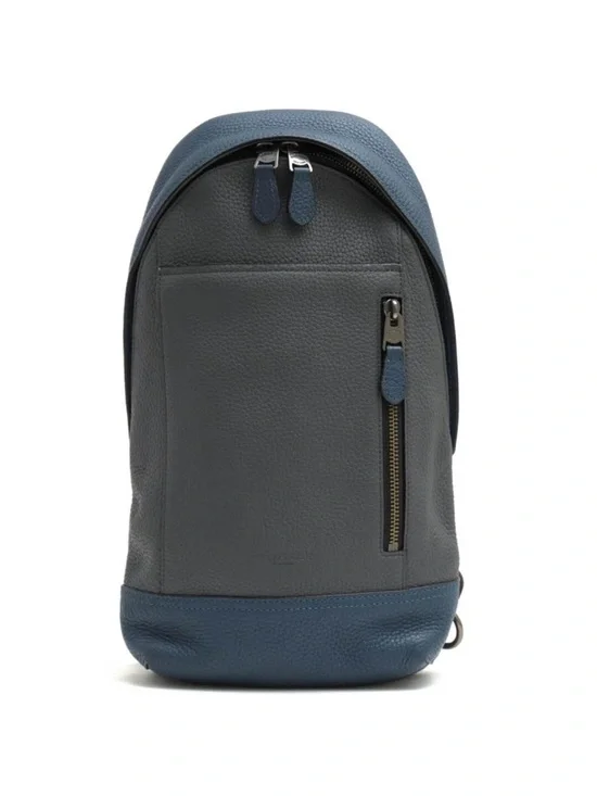 Coach Two-Tone Leather Sling pack in Gray & Blue