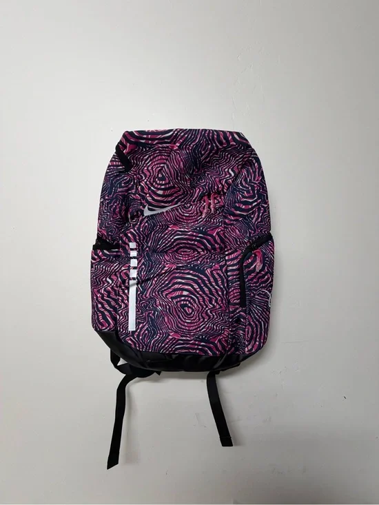Pink & Navy Patterned Backpack - Unbranded