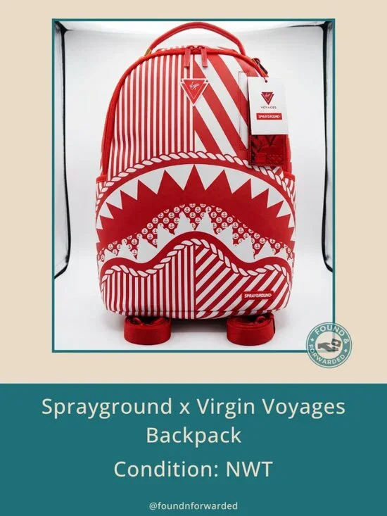 Sprayground x Virgin Voyages Nautical Shark Backpack NWT Ltd Ed Red