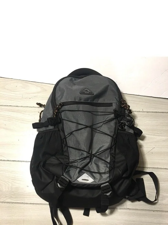 Highland Outdoor Hiking Camping Backpack Daypack Black Gray Bungee Cord Pockets