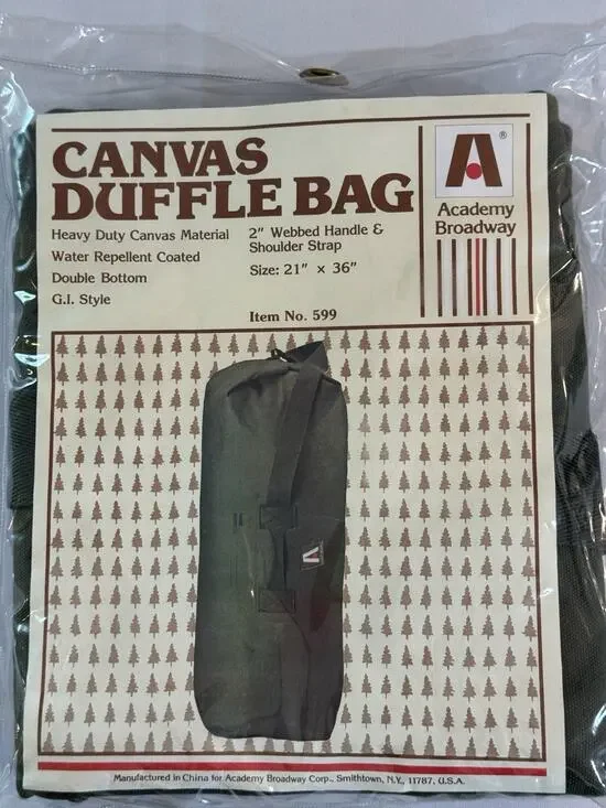 Academy Broadway Canvas Duffle Bag G.I. Style NIB