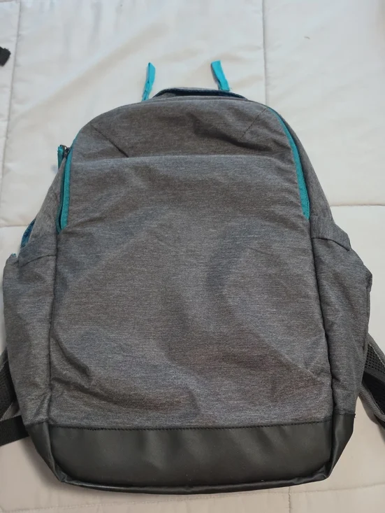 Men's Grey Backpack with Blue Accents